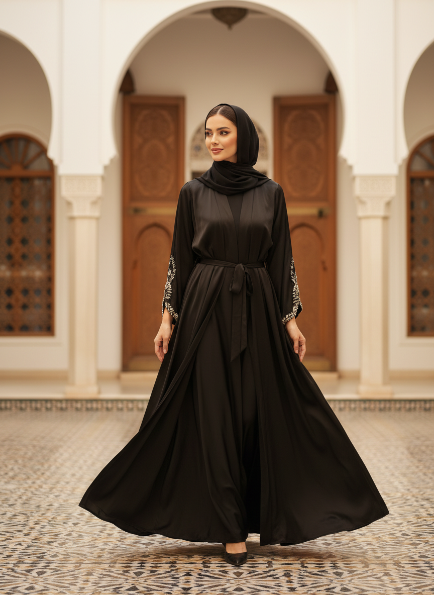 Noir Elegance Abaya - Editorial 3