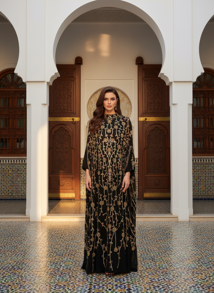 Floral Embellished Abaya - Editorial 2