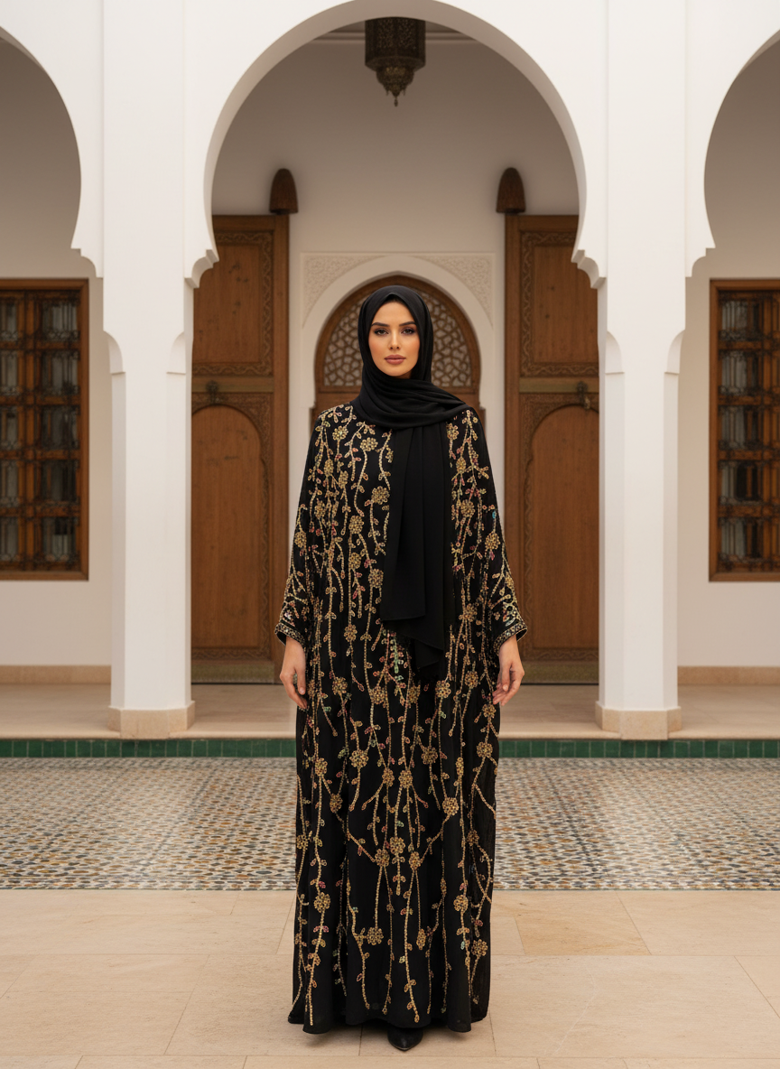 Floral Embellished Abaya - Editorial 1