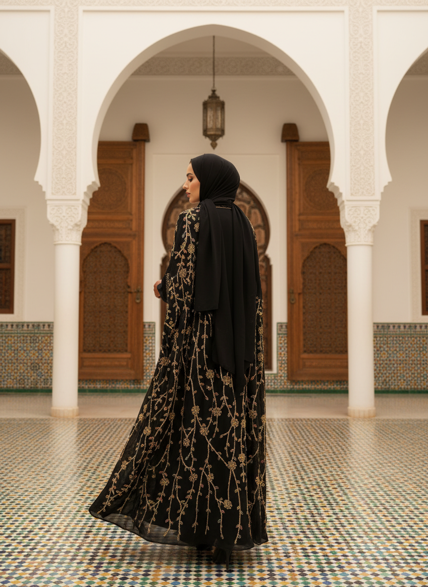 Floral Embellished Abaya - Editorial 5