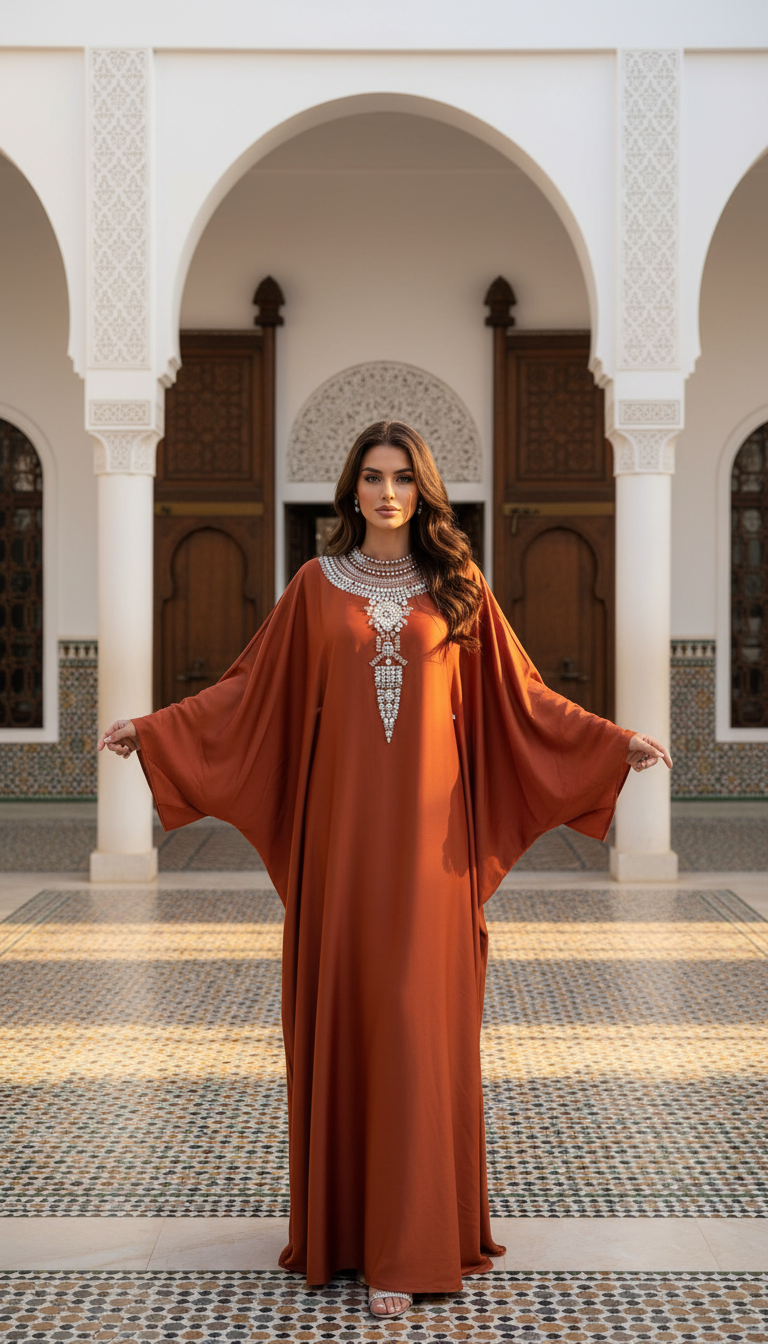 Rust Kaftan Abaya - Editorial 2