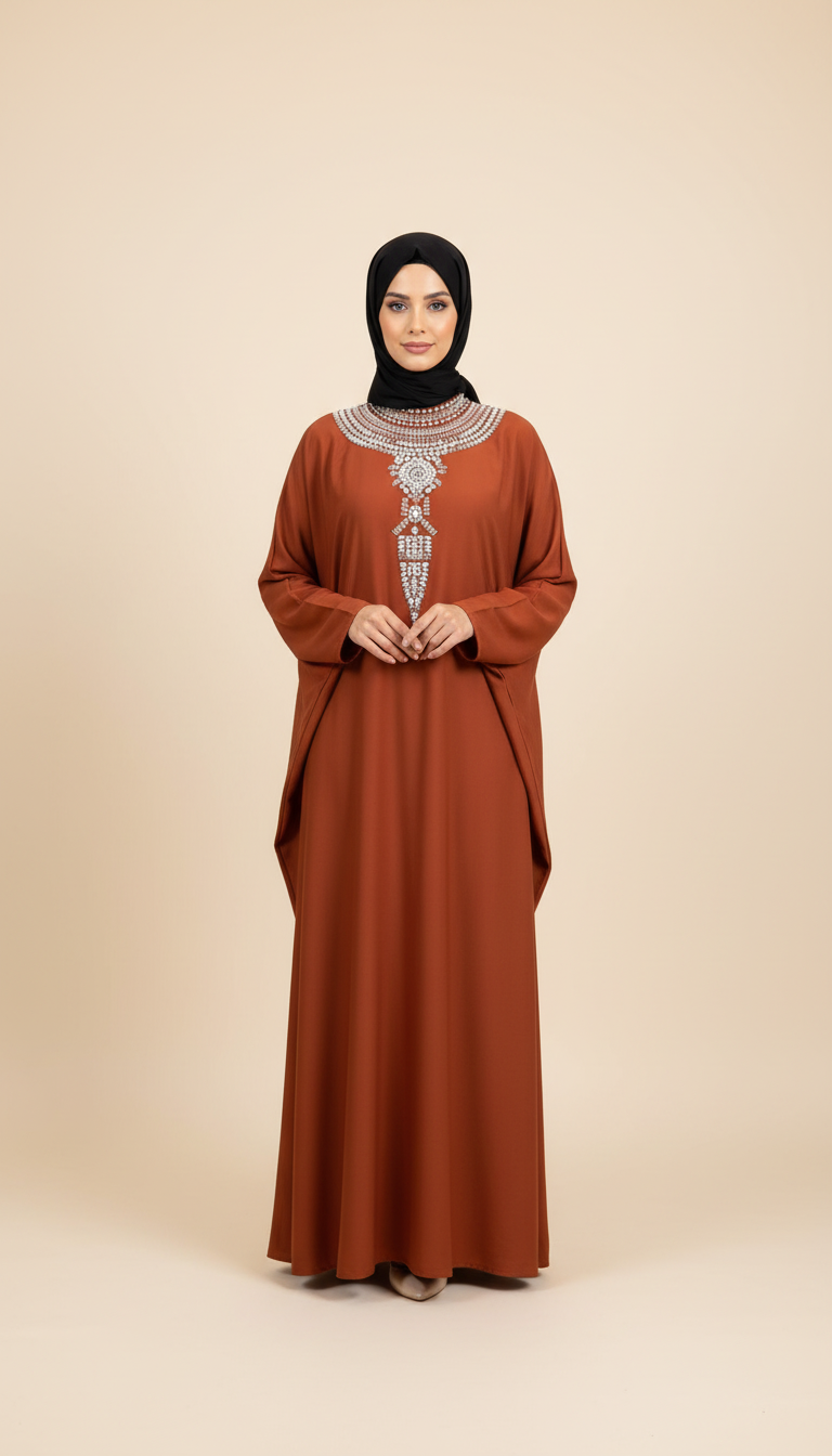 Rust Kaftan Abaya - Editorial 1