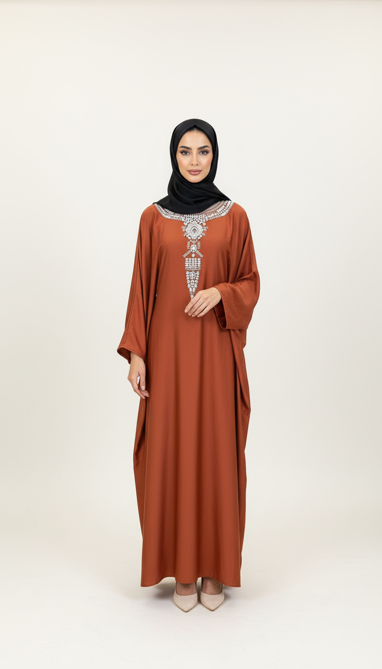 Rust Kaftan Abaya - Editorial 1
