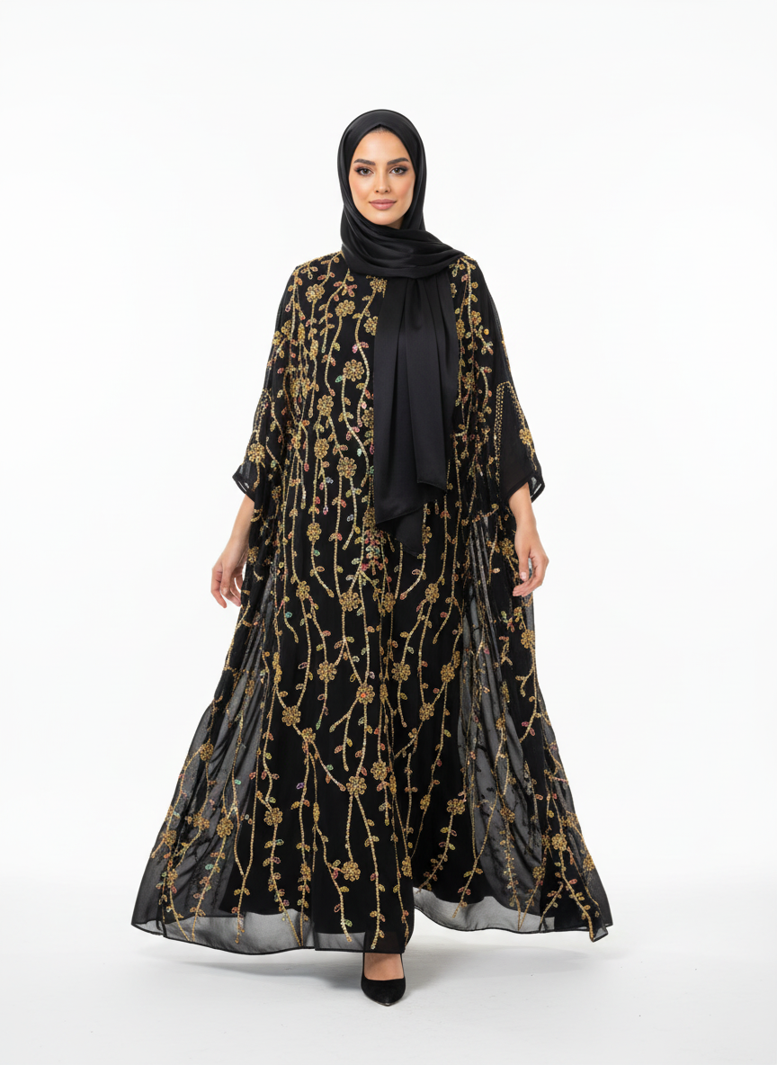 Golden Bloom Abaya - Editorial 2