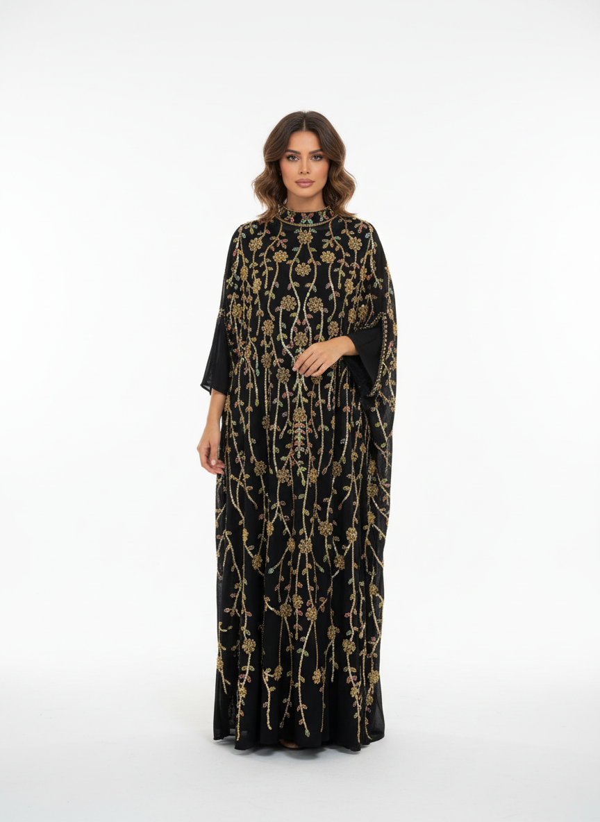 Golden Bloom Abaya - Editorial 3