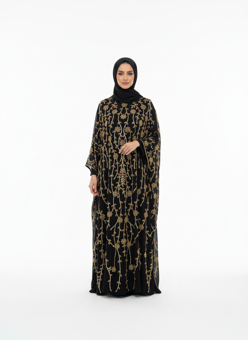 Golden Bloom Abaya - Editorial 1