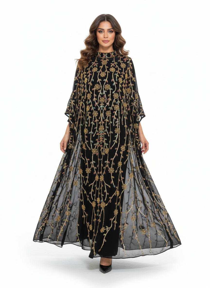 Golden Bloom Abaya - Editorial 4