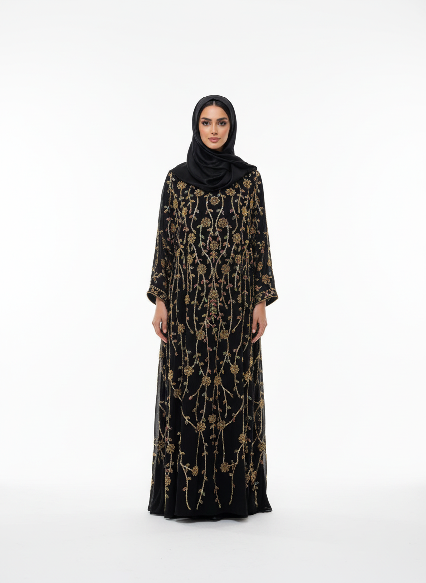 Golden Bloom Abaya - Editorial 1